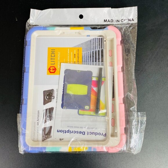 Litchi iPad Mini 6 Case 8.3" Pink Rainbow Built-In Stand Shock Proof EVA Foam - Picture 3 of 4